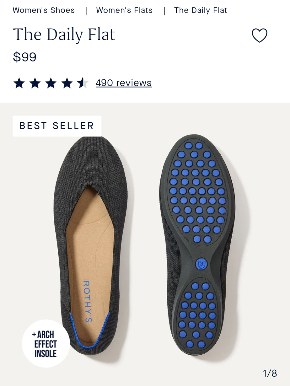 Rothy's The Daily Flat solid black - 9.5 - Picture 5 of 5